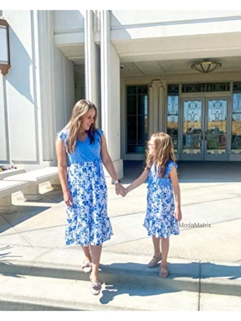 Mommy and Me Matching Flutter-Sleeve Dresses